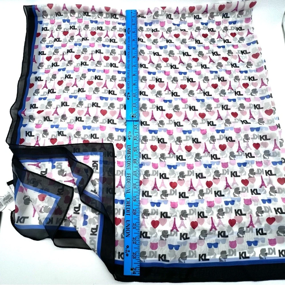 Karl Lagerfeld Paris Paris Icons Square Scarf 48” NWT